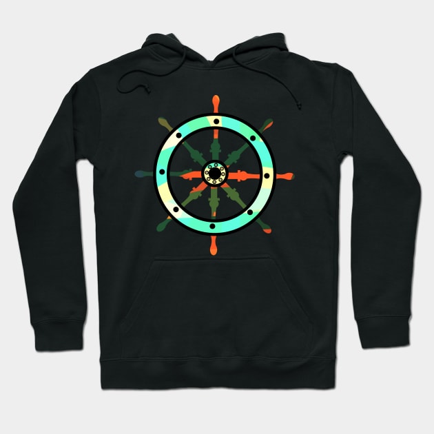 Ship helm on an abstract background Hoodie by cocodes